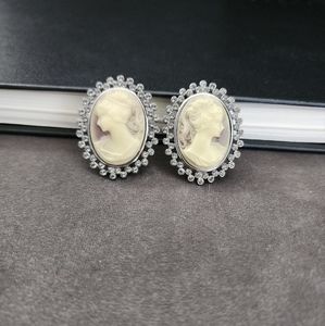FAC Butler Cameo Clip Earrings
